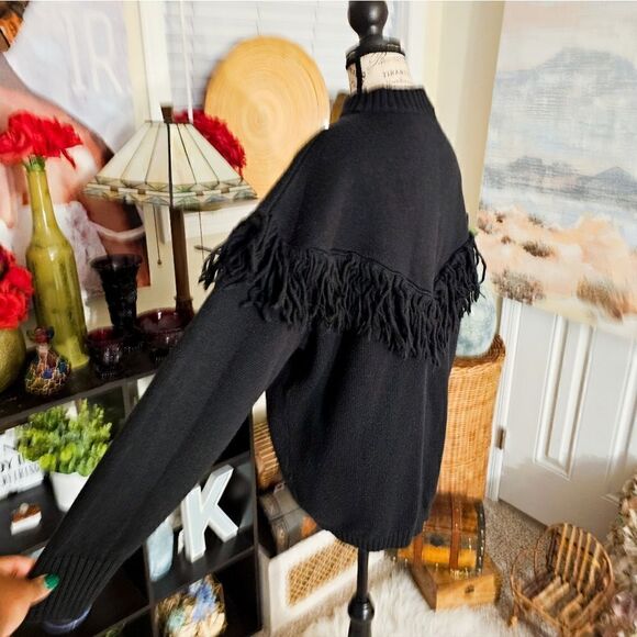 Vintage Ferretti Studio Stylish Fringe Detail Long Sleeve Sweater - Picture 4 of 14